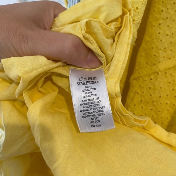 Yellow Eyelet Spaghetti Strap Midi Dress by Rachel Ashwell - Size 6 - Picture 9 of 9
